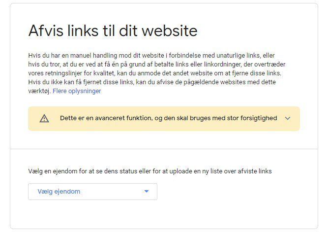 Afvis links til dit website