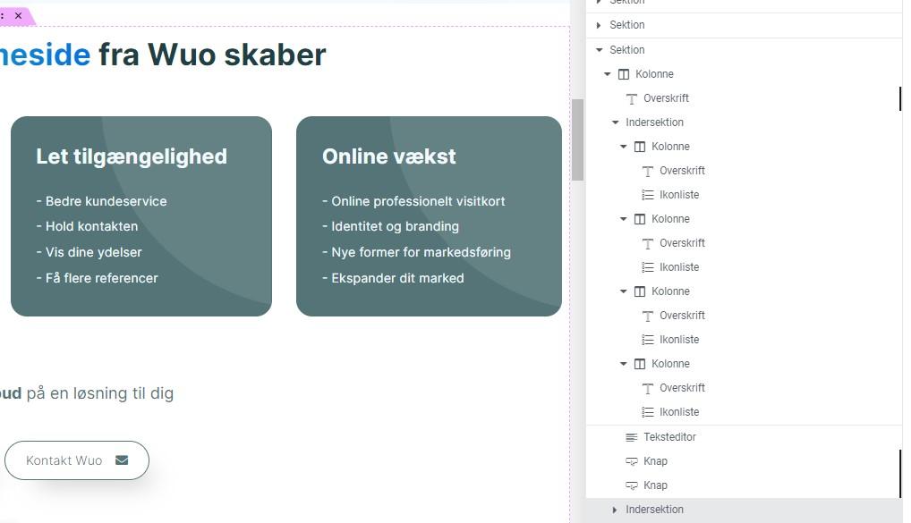 Elementor struktur med navigator 2