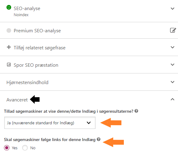 NoIndex i YoastSEO