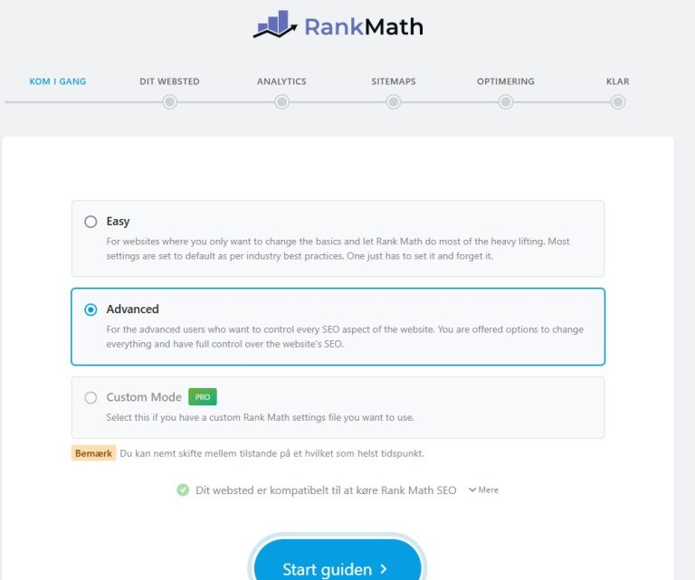 Rank Math opsætnings guide