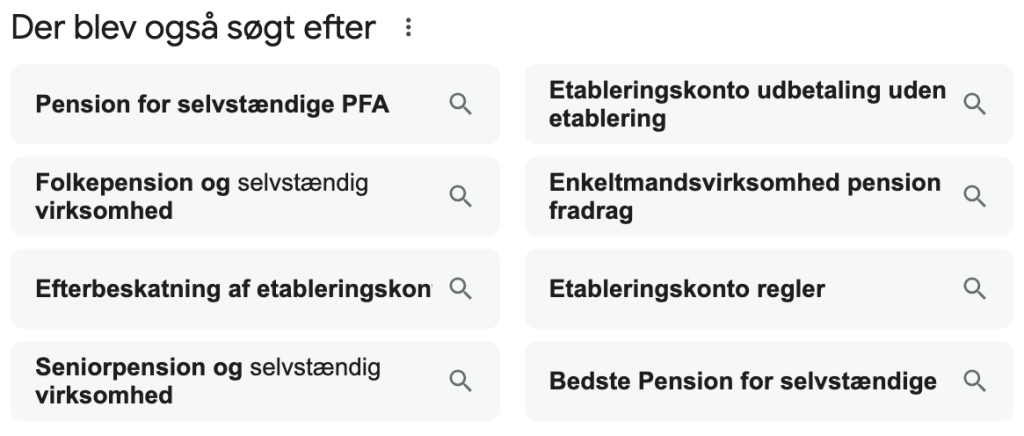 Der blev også søgt efter i Google. Eksempel på andre søgninger