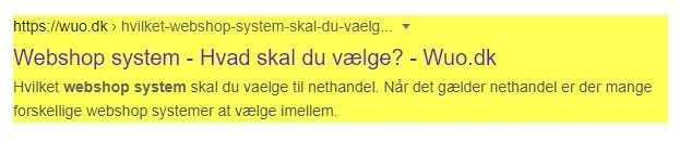 Title tag og metadescription på Google