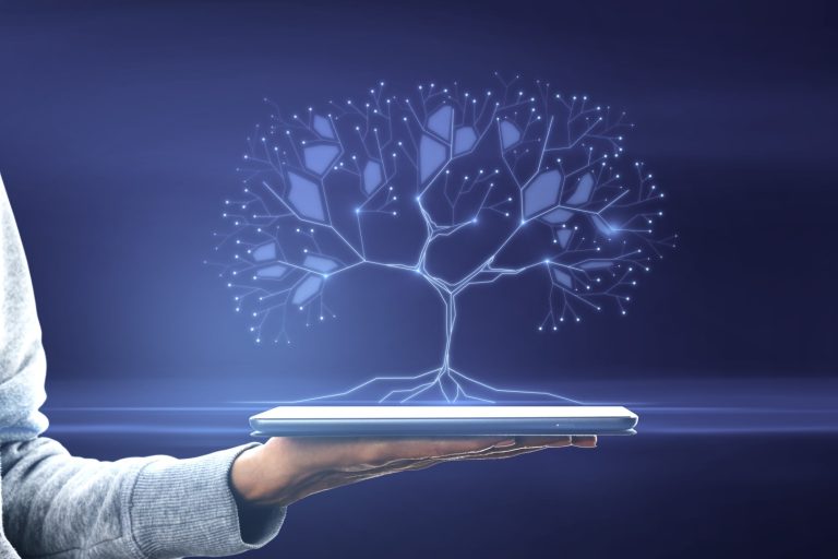 Viser hjemmesidetræ på en tablet, for at vise llm.txt forklaring af hjemmesiden