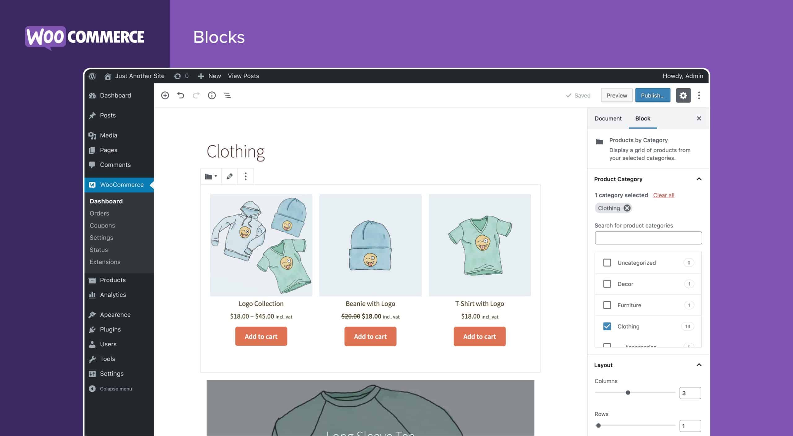 Woocommerce interface