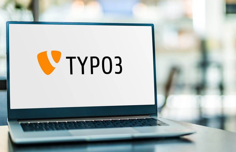 Typo3 logo på laptop
